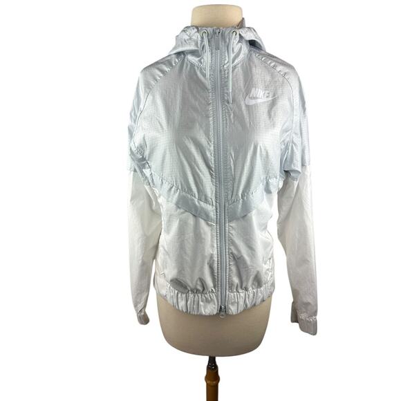 Nike Colorblocked Windrunner Hooded Jacket Pure Platinum White 804947-011 Small - Picture 11 of 16